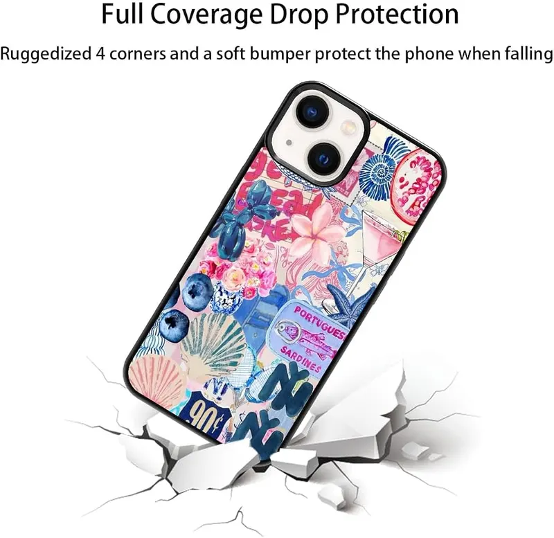 qizjio Cute Collage Phone Case Shockproof Protective – Compatible