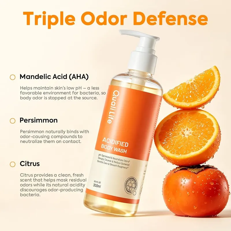 QualiLife Mandelic Acid Body Wash – Persimmon and citrus extracts