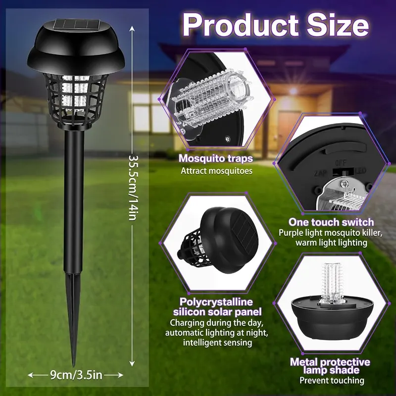 Qualirey 4 Pcs Solar Bug Zapper Waterproof – Practical and Useful