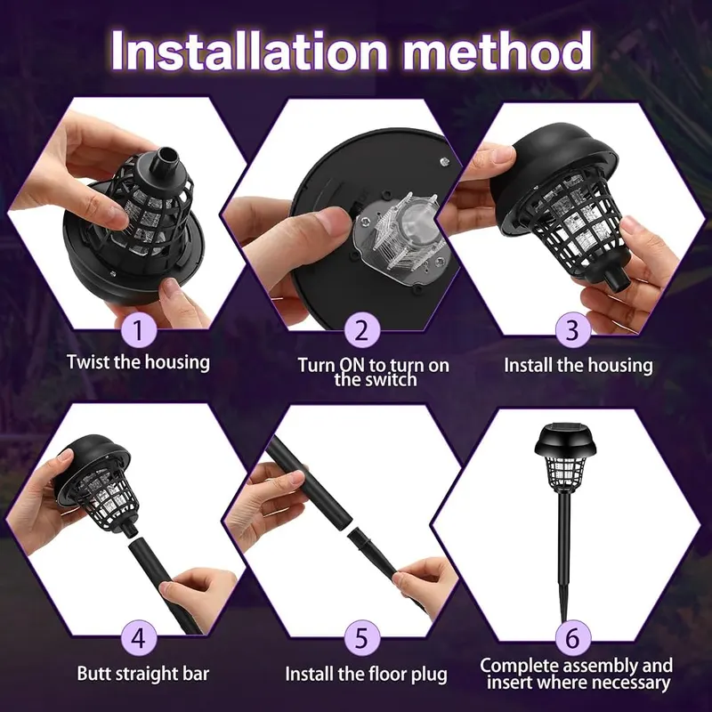 Qualirey 4 Pcs Solar Bug Zapper Waterproof – Size Information
