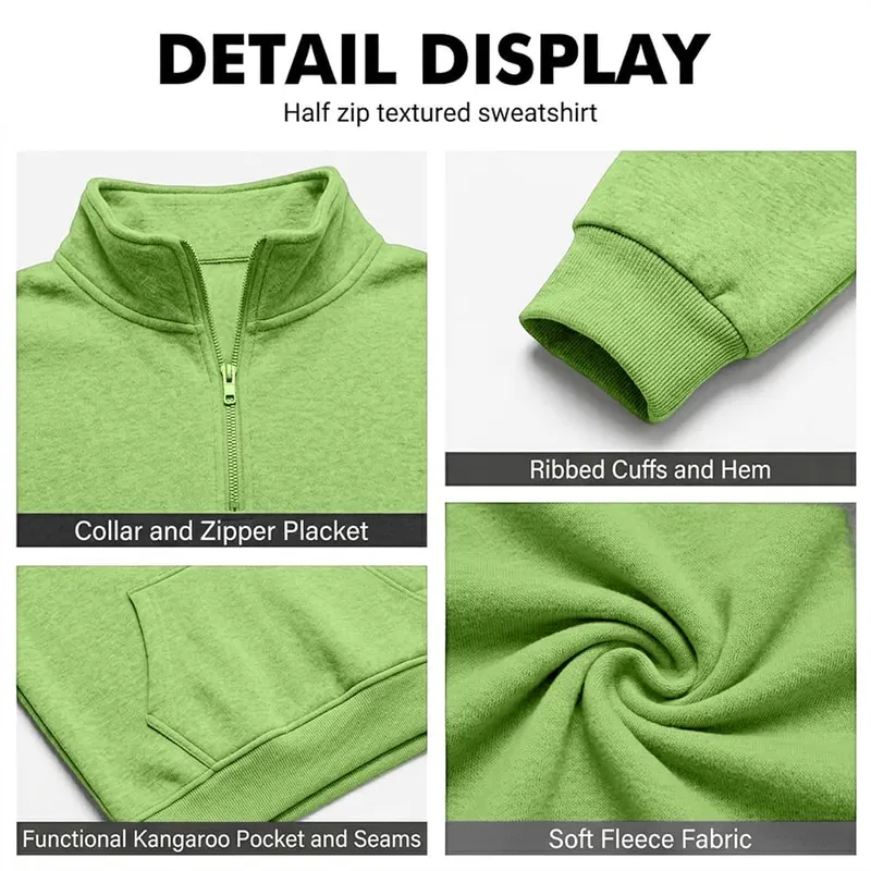 Elneeya Quarter Zip Pullover Men Trendy Warm – product photo 5 of 6