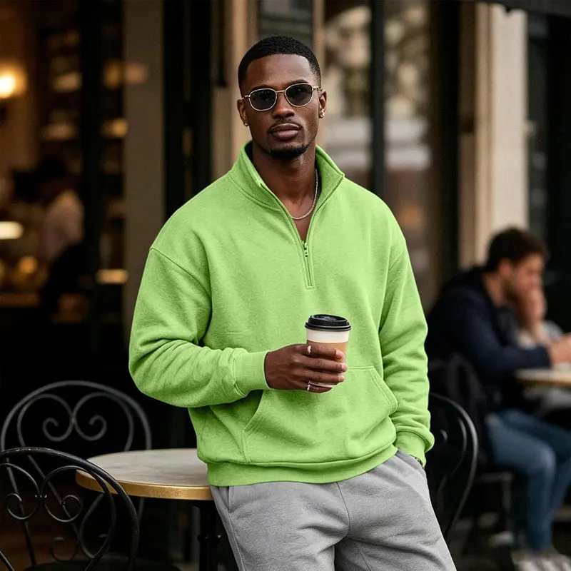Elneeya Quarter Zip Pullover Men Trendy Warm – product photo 6 of 6