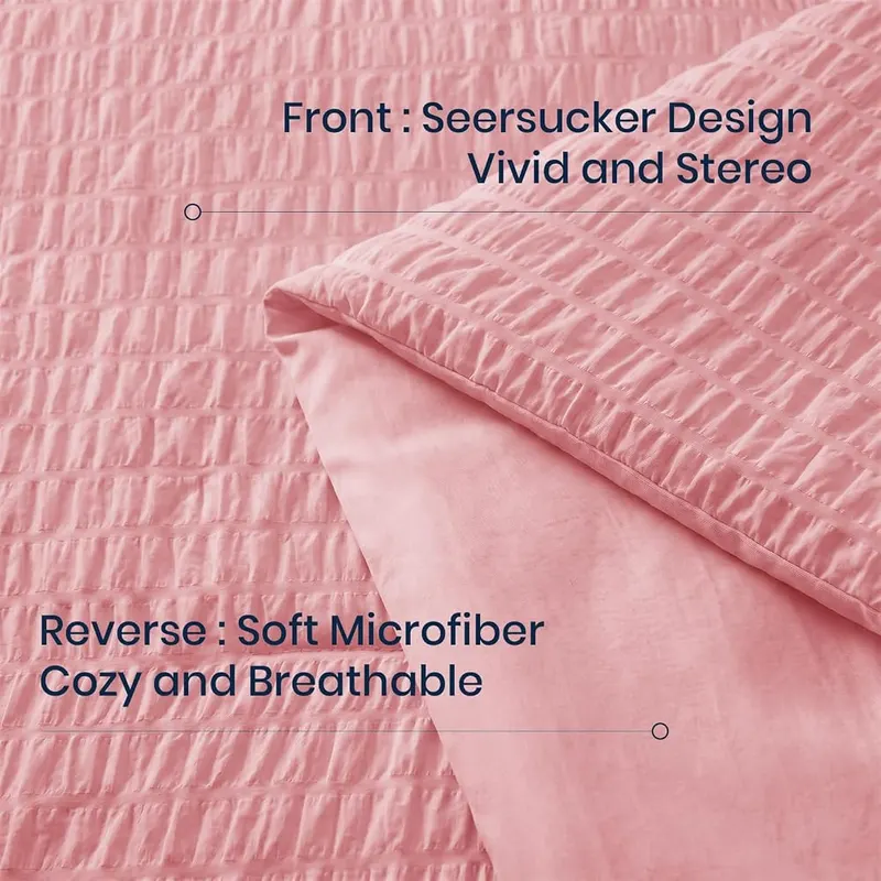 Quataly Full Comforter Set Seersucker Lightweight Bed – Full size, 82 by 86 inches