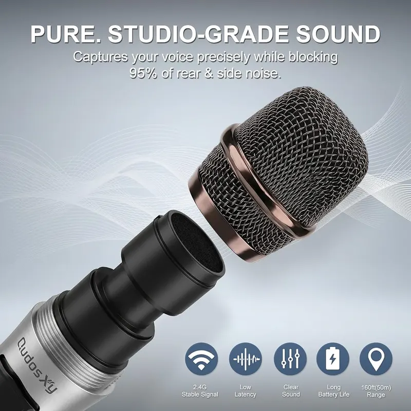 QudosXy Wireless Microphone – Cardioid pattern for precise voice capture