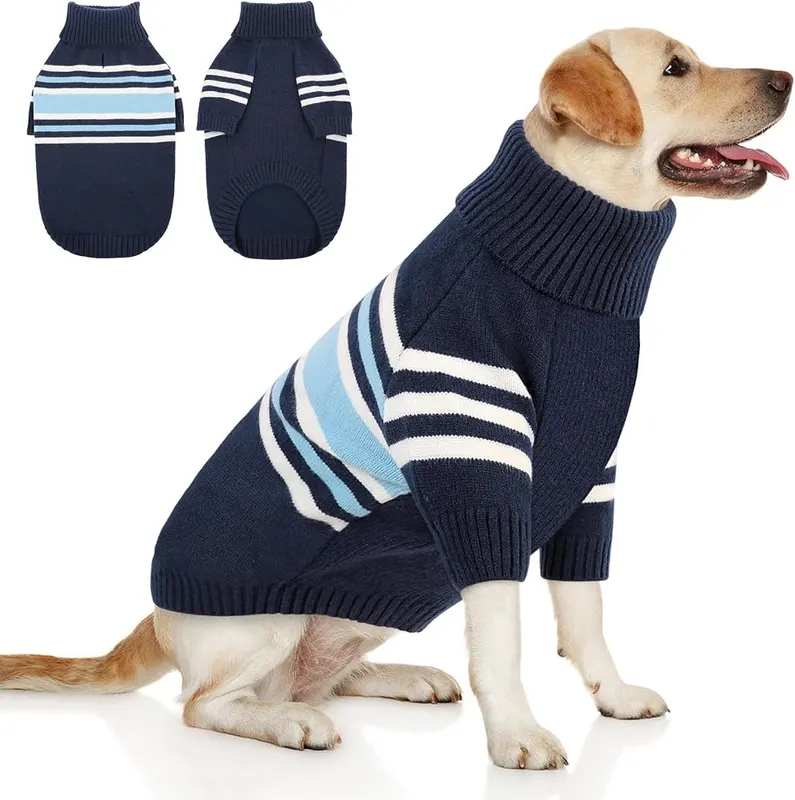 Queenmore Dog Striped Knitted Sweater 2XL