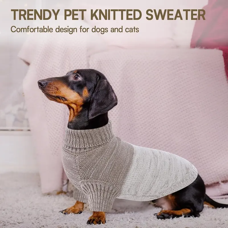 Queenmore Small Dog Sweater – Sweaters for Female Dogs or Male Dogs:Moderate length