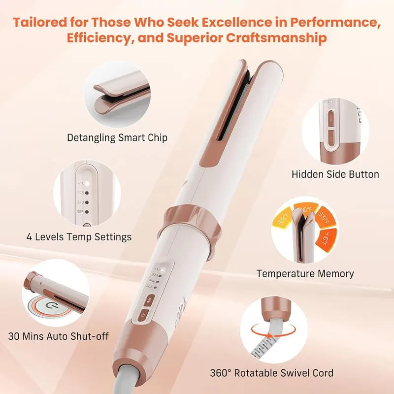 QUICO Upgrade Automatic Curling Iron – Dual voltage for travel use