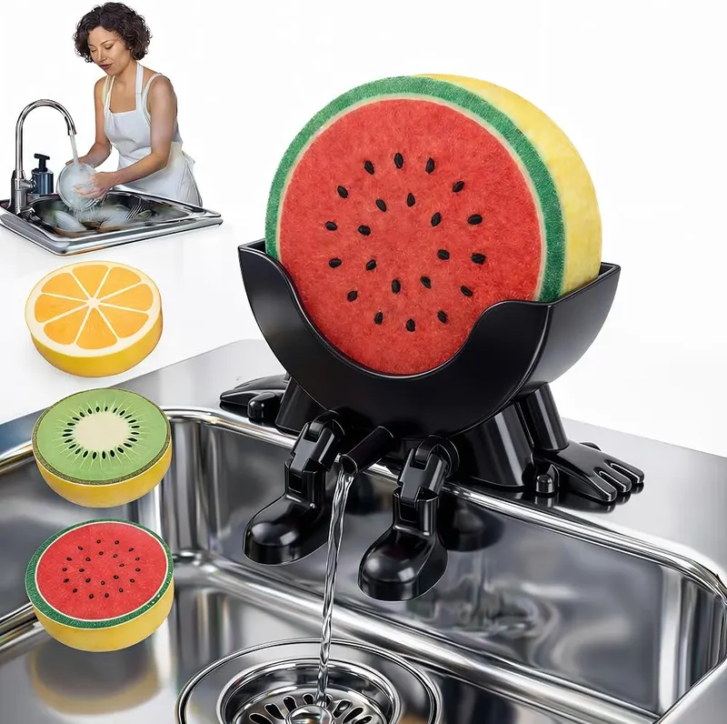 QWQ Funny Draining Sponge Holder 3D in Black