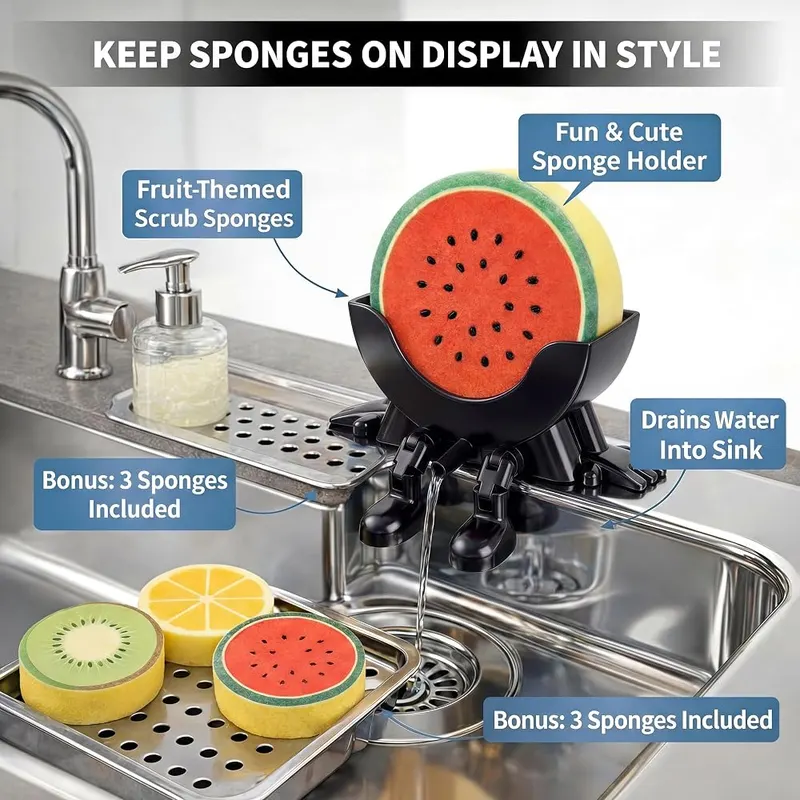 QWQ Funny Draining Sponge Holder 3D – What You Get - the Ultimate Sink Bundle