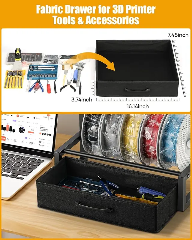 Rackgolfic 2-Tier Desktop Filament Storage Rack – Sturdy and durable