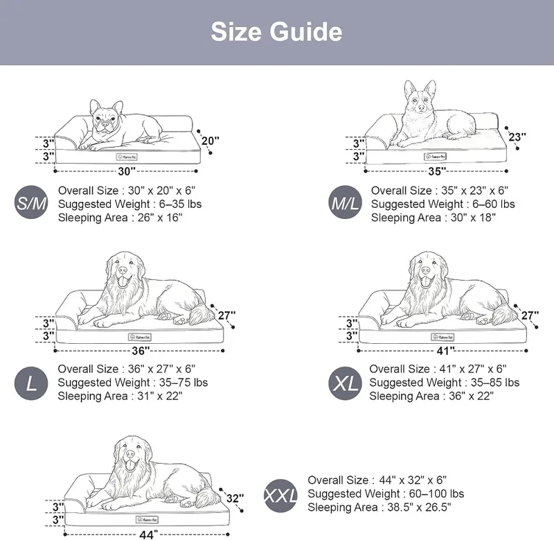 Rainmr Memory Foam Orthopedic Dog Bed – Memory foam dog couch bed