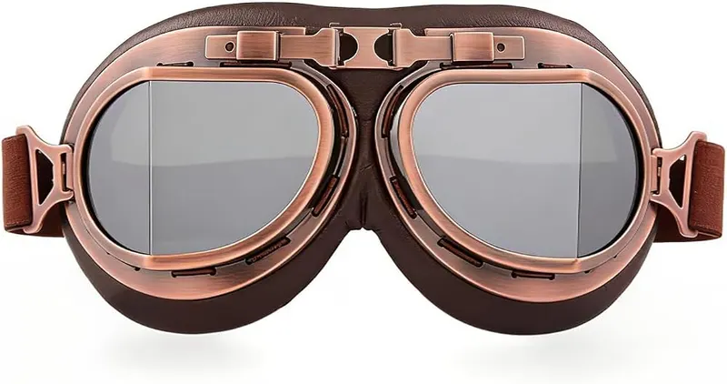 Rainnevicate Motorcycle Googles in Copper Frame Smoke Lenses
