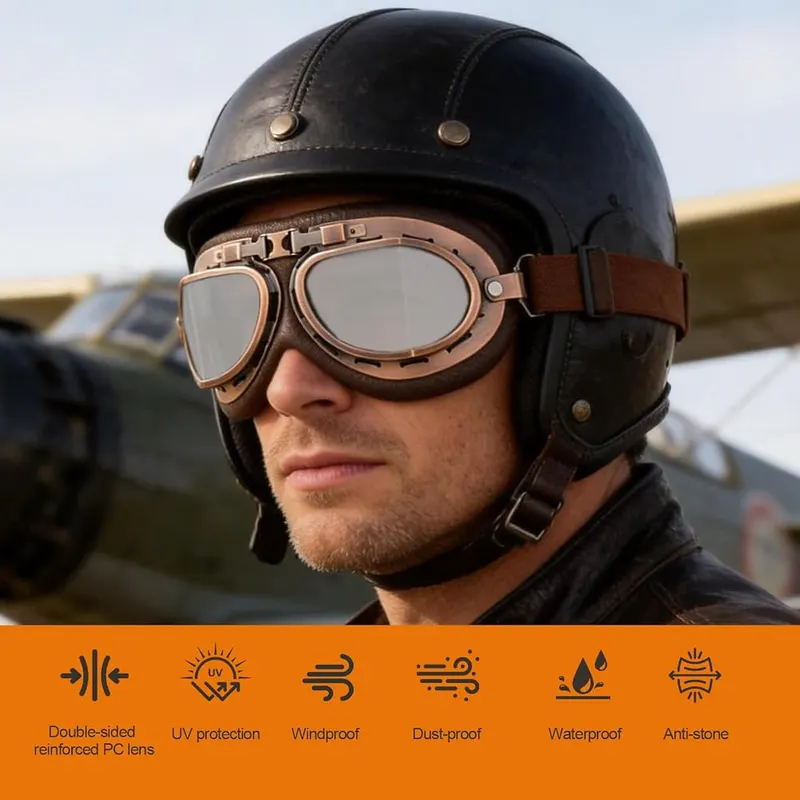 Rainnevicate Motorcycle Googles – Adjustable Elastic Head Band