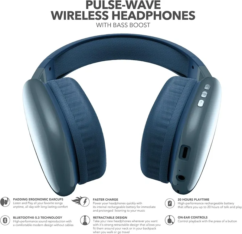 RCA Wave-56 Wireless Headphones – Hi-Res Sound Quality