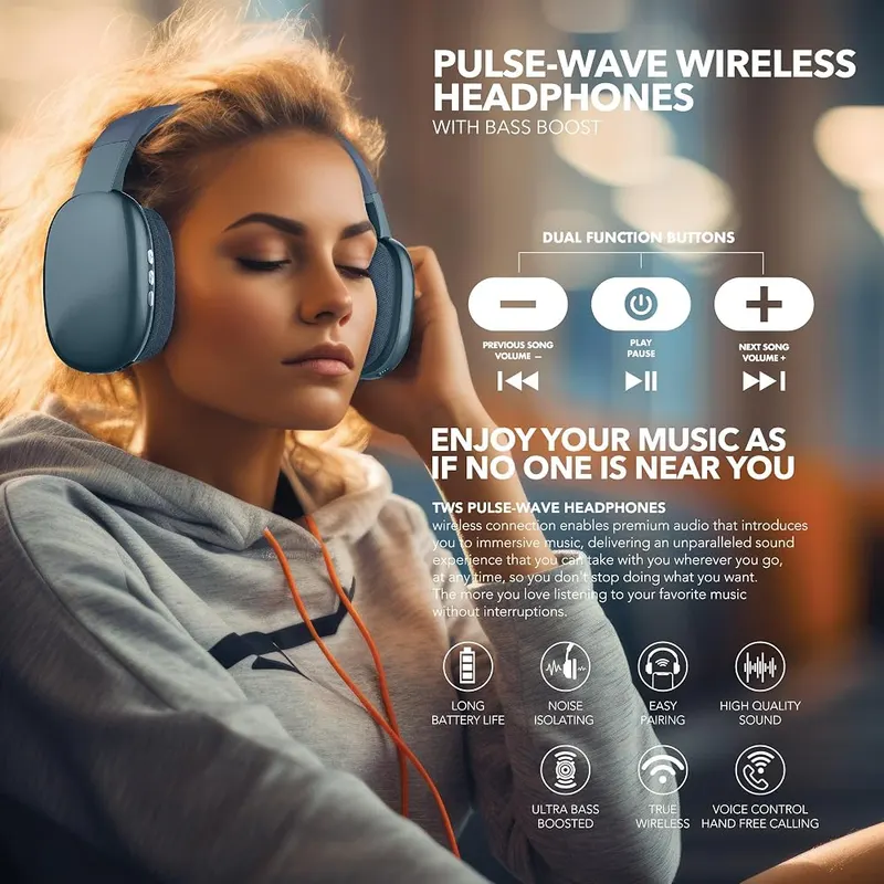 RCA Wave-56 Wireless Headphones – Portable & Travel-Ready