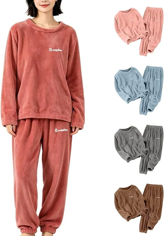 Rcifuyor Fleece Lounge Sets in Red