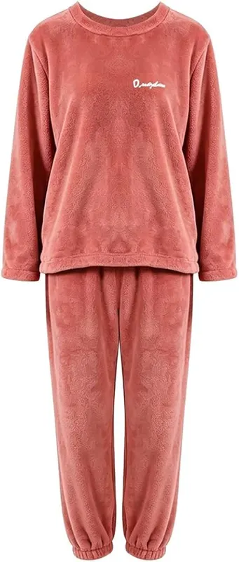 Rcifuyor Fleece Lounge Sets – Relaxed crewneck pullover top