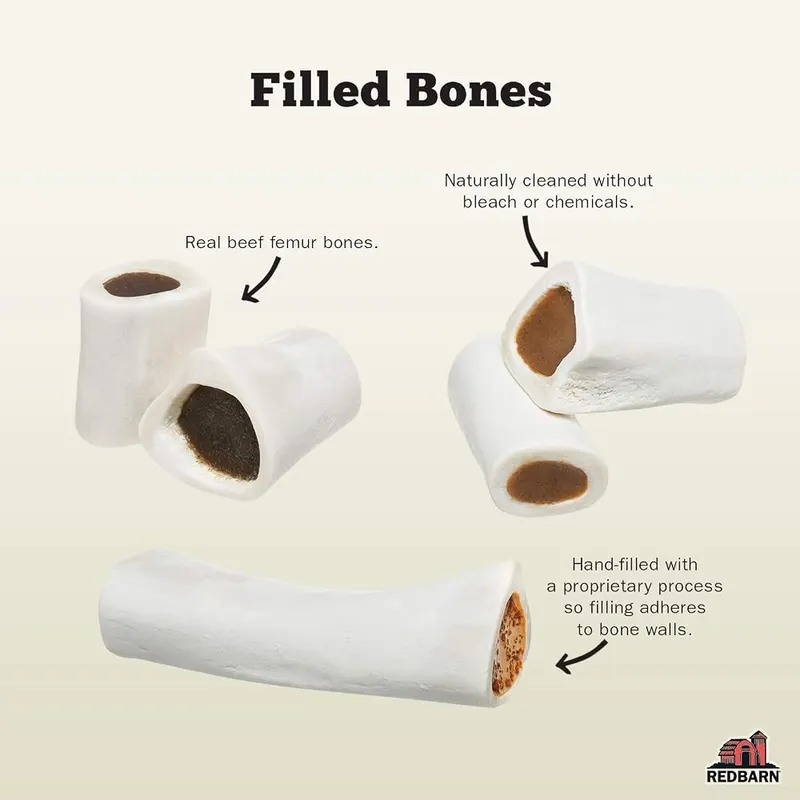 Redbarn Filled Dog Bones Peanut Butter – Satisfies their natural instinct to chew for