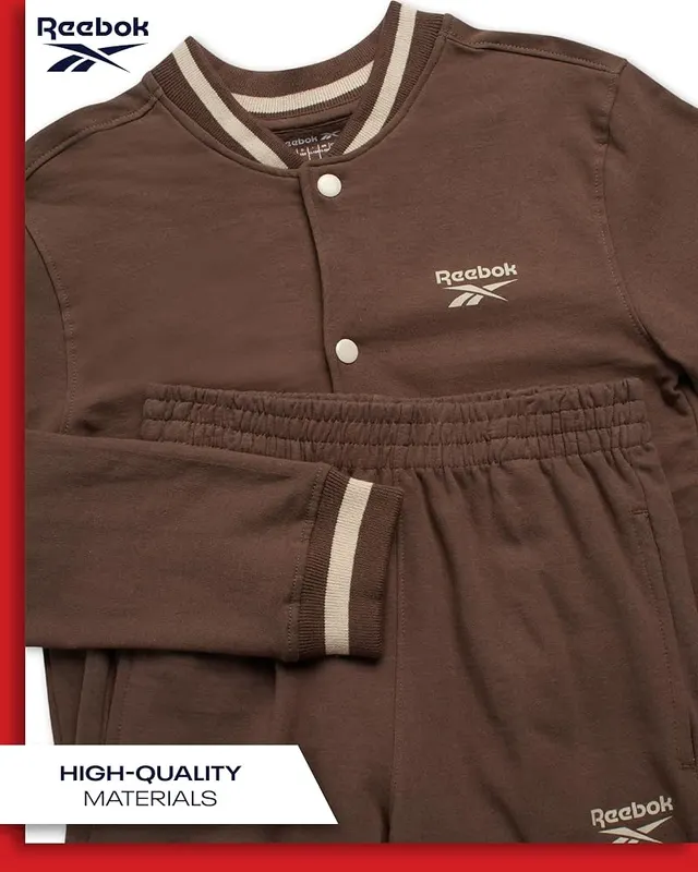 Reebok Boys 2-Piece Varsity Tracksuit – Boys Varsity Jacket and Sweatpants Set