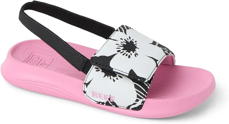 REEF Girls Sandals Black-pink – Reef Little Salty Girls Slide Black-Pink 12 C