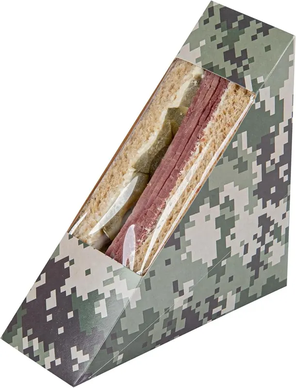 Restaurantware Camouflage Paper Triangle Small Sandwich Box – product photo 8 of 9