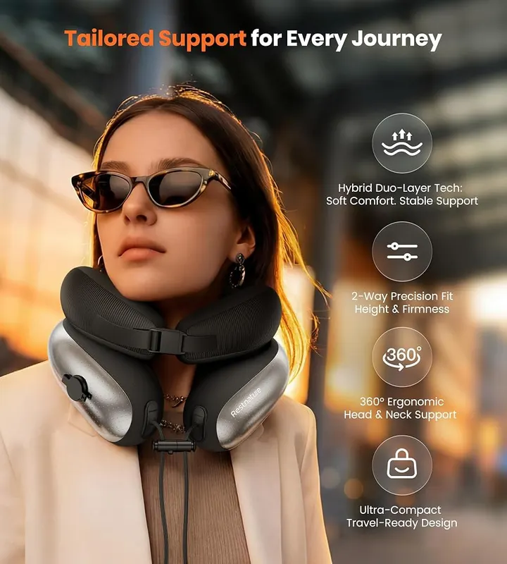 Restnature Neck Pillow Black-for Women Only – Two layer patented support system