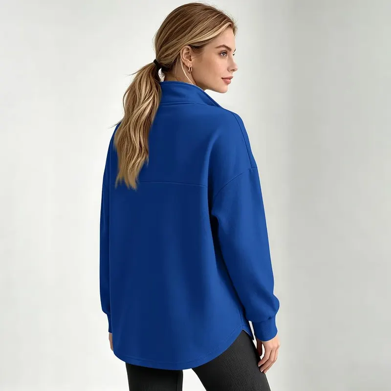Rikbuig Oversized Sweatshirt V08- Royal Blue – Soft fleece lined interior