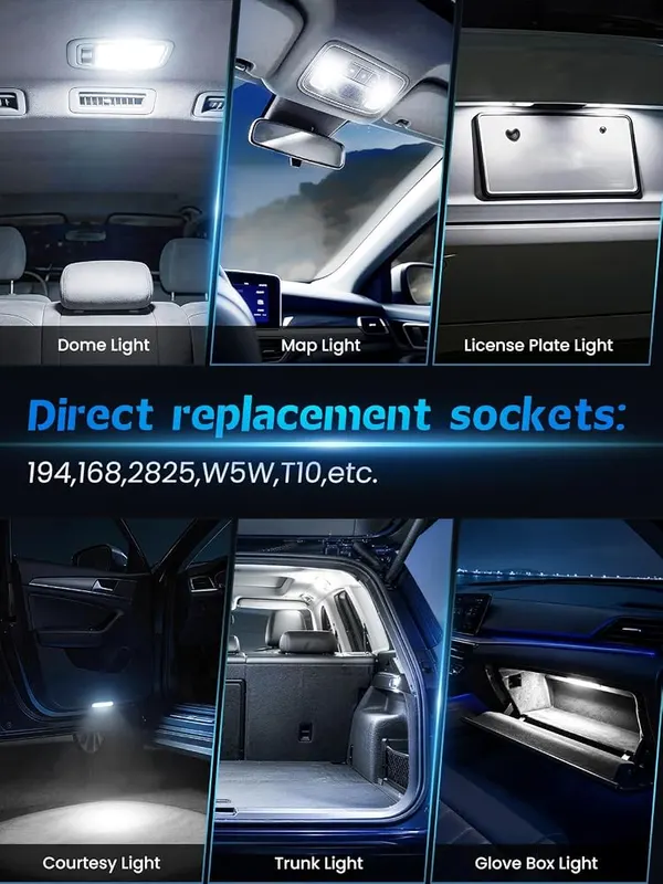 rimthin 194 168 LED Dome Courtesy Bulbs – 4 Times Brighter