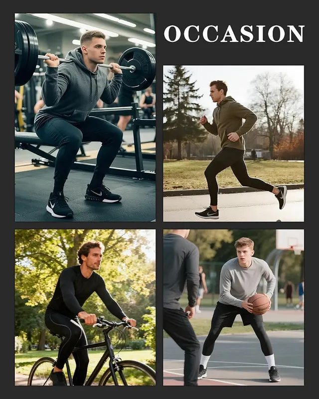 Roadbox Men’s Thermal Compression Pants Fleece Lined – Black, size Medium shown