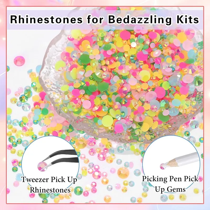 RODAKY Resin Jelly Rhinestones – High Quality:Jelly Gemstones for Nails are Made From