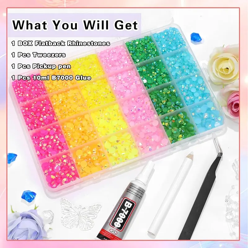 RODAKY Resin Jelly Rhinestones – Jelly Rhinestones For Crafts:Resin Flatback Rhinestones Gives You