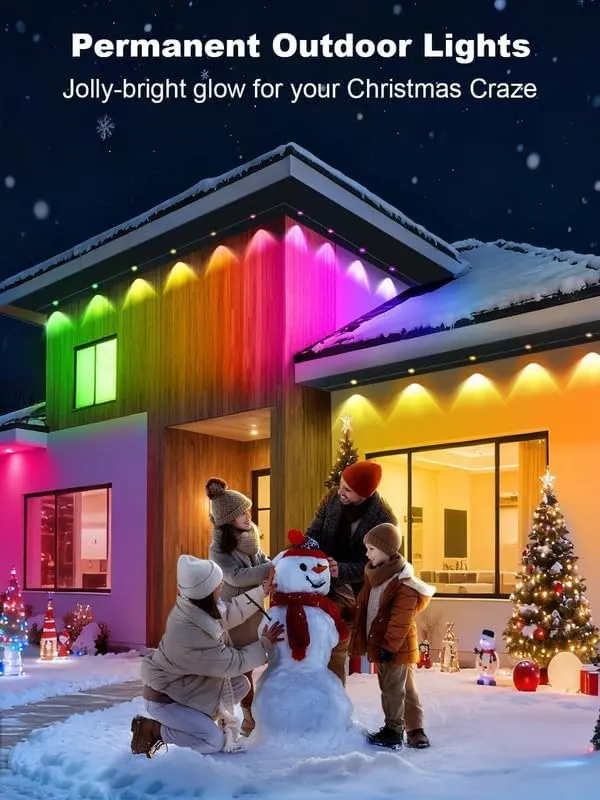 ROSCOO Permanent Outdoor Lights IP67 – 200 foot smart RGB lights