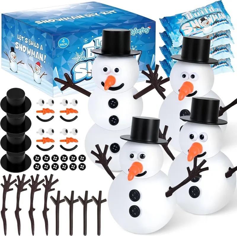 RoseFog 4 Pack Christmas Crafts in White