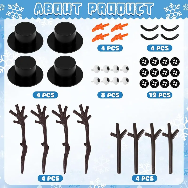 RoseFog 4 Pack Christmas Crafts – Four-pack snowman craft kit