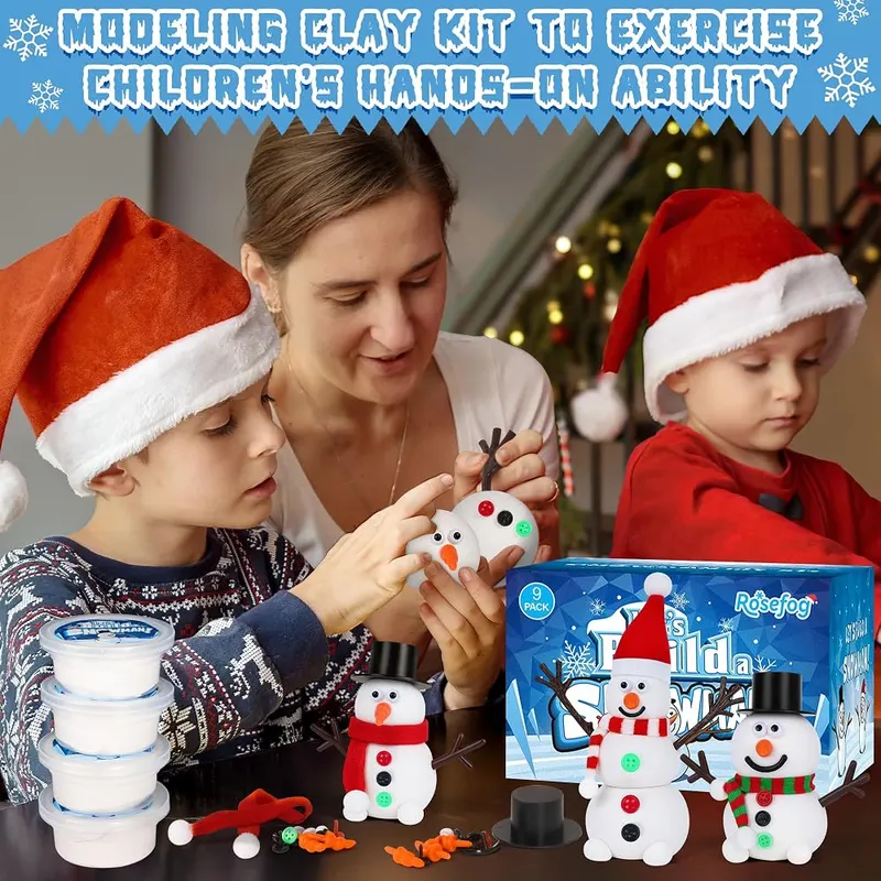 RoseFog 9 Pack Christmas Crafts – Mouths, noses, hats and eyes included
