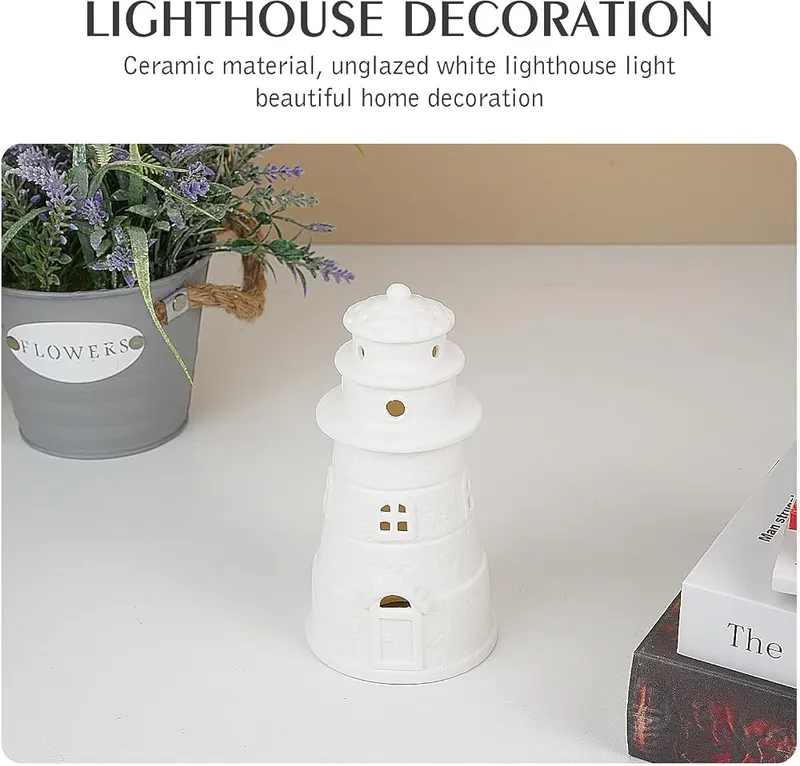 ROSYCOUD Lighthouse Book Shelf Decor Aesthetic Beach – product photo 3 of 9
