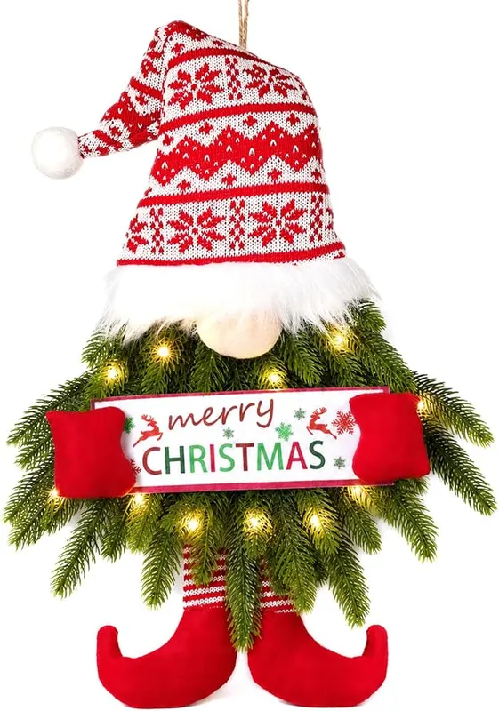 Rotkfst 30 Inch Christmas Wreath in Red Stripes