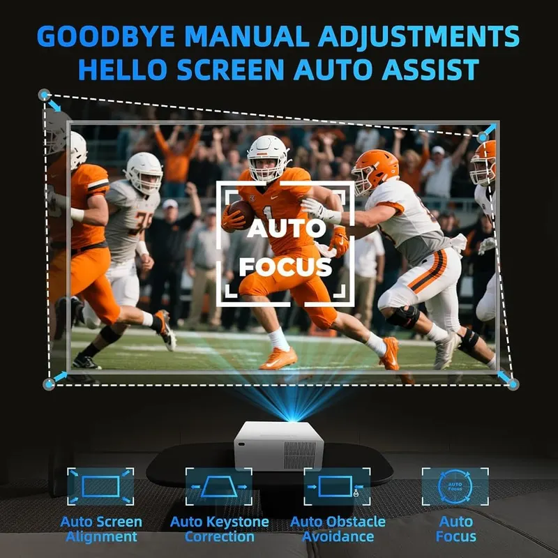 RRopen 4K Projector – Auto focus and keystone correction