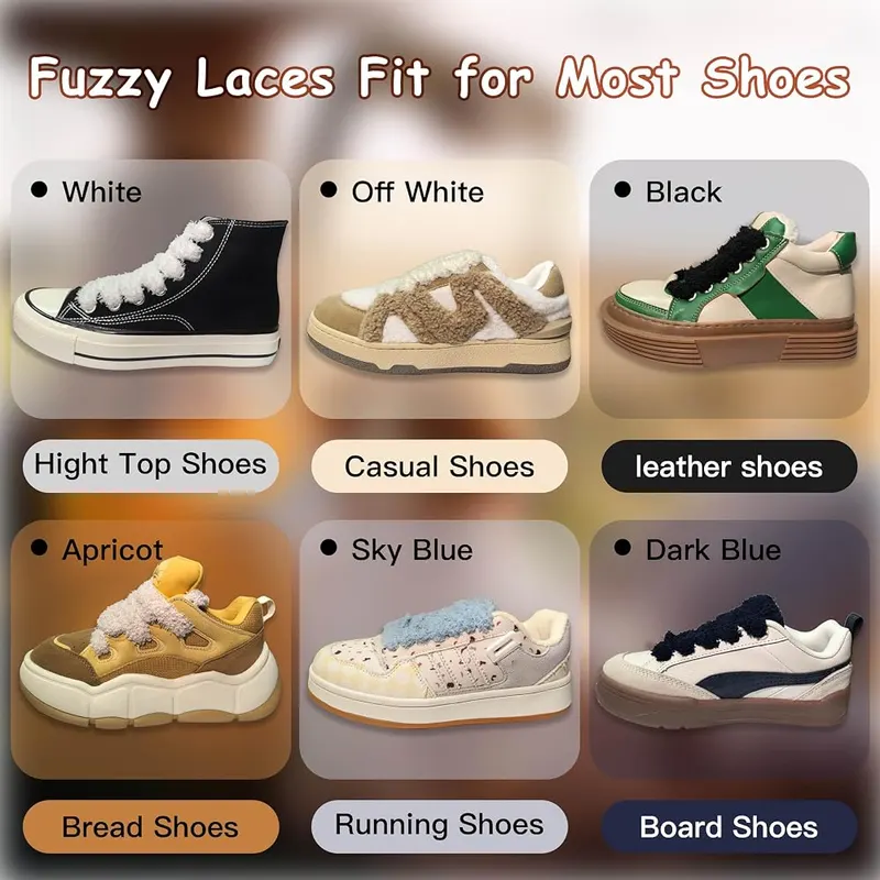 RSAJHTRY Flat Fuzzy Shoe Laces – product photo 7 of 7