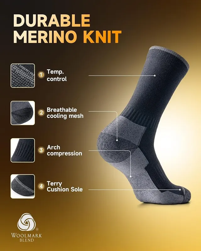 RUIXUE Merino Wool Hiking Socks – product photo 3 of 9
