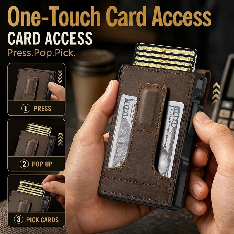 RUNBOX Genuine Leather Bifold Wallet – Full grain leather bifold wallet