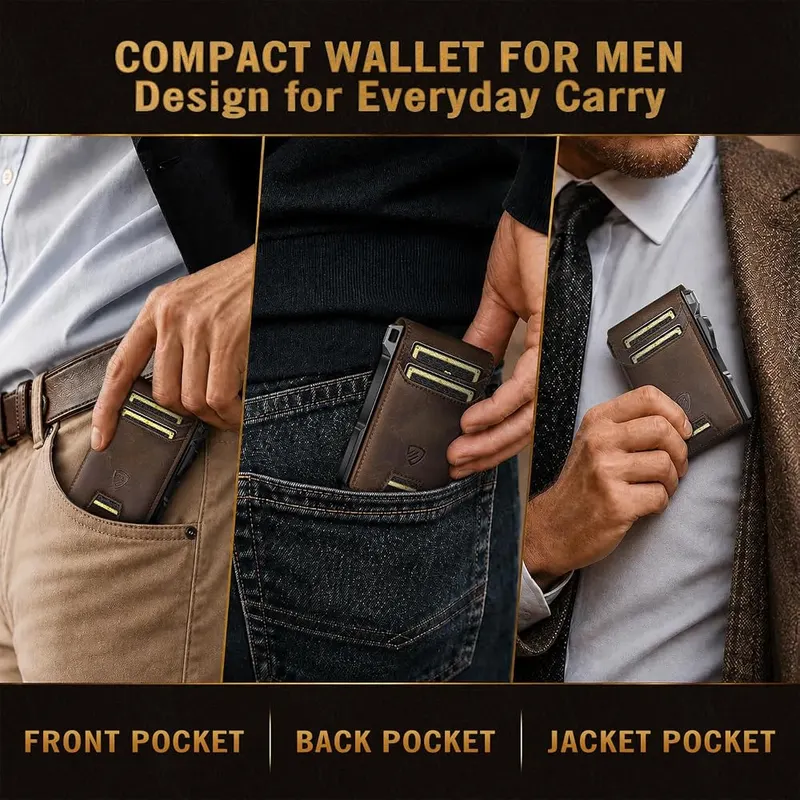 RUNBOX Genuine Leather Bifold Wallet – Holds 11 to 13 cards