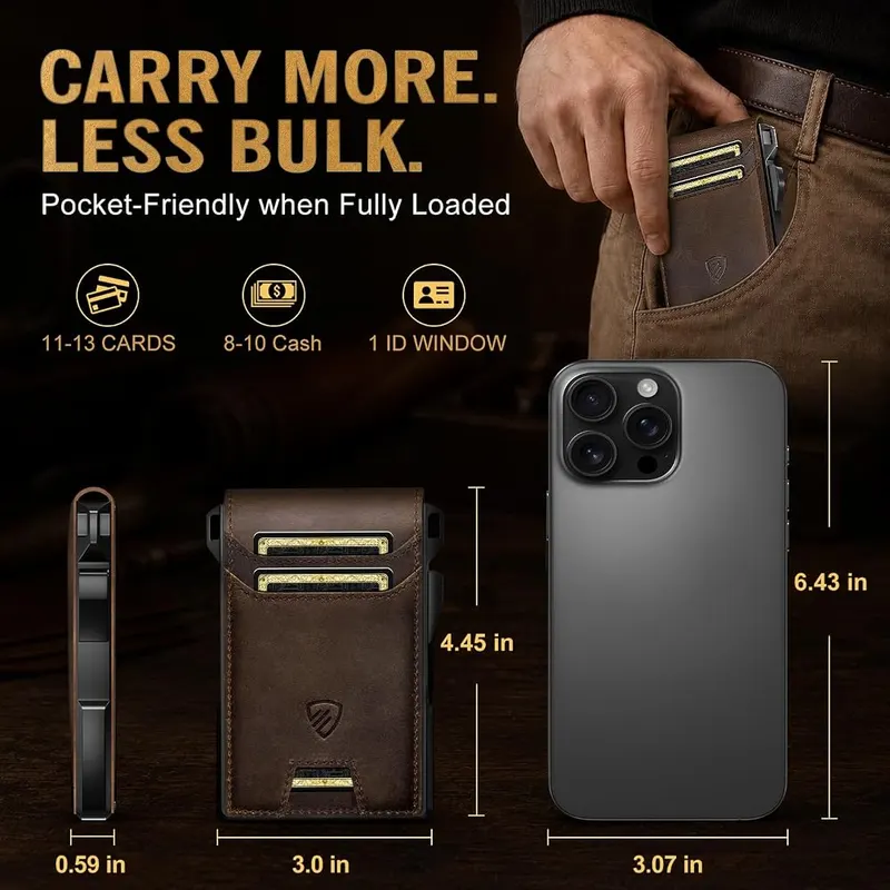 RUNBOX Genuine Leather Bifold Wallet – Gift box packaging