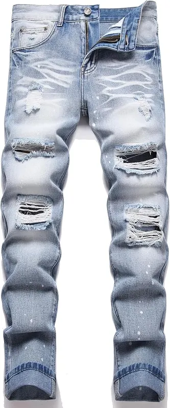 RXXKKK Men’s Regular Slim Fit Jeans