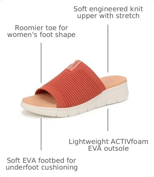 Ryka Womens Epic slide Sandals ORANGE PAPRIKA – Made for Women Fit