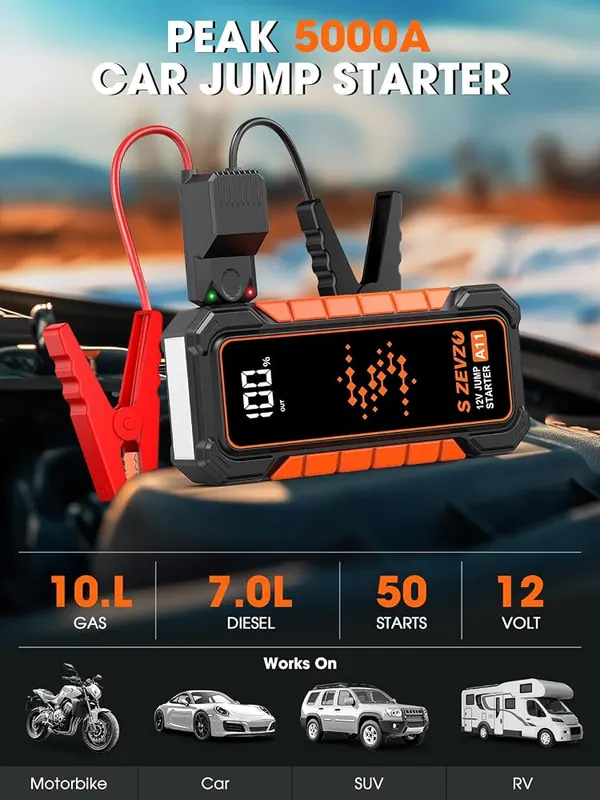 S ZEVZO A11 Jump Starter – Five thousand amp portable jump starter