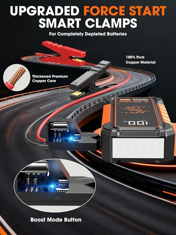 S ZEVZO A11 Jump Starter – Gas and diesel engine support