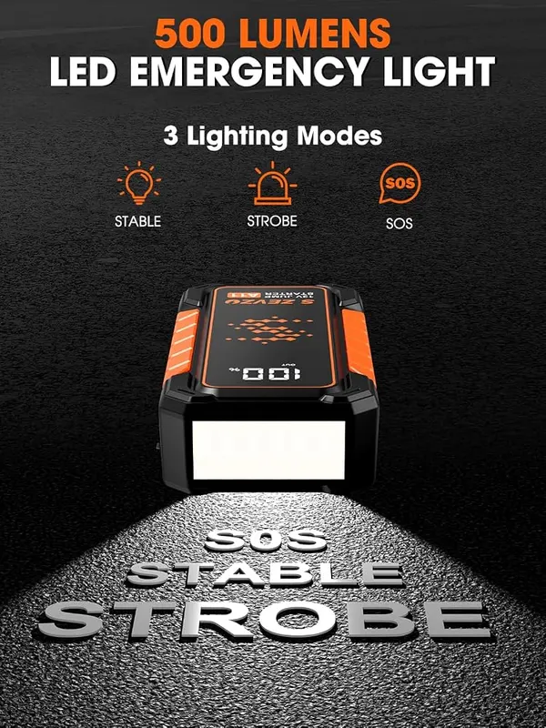 S ZEVZO A11 Jump Starter – Five hundred lumen LED flashlight