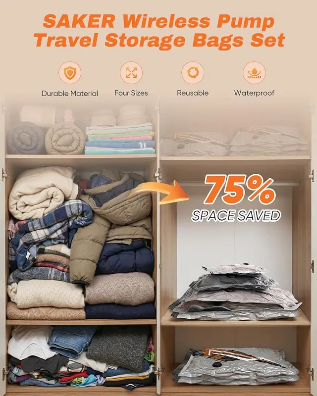 Saker Vacuum Storage Bags – Short-side opening minimizes air leaks