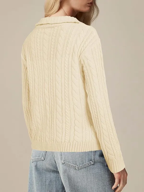 Saodimallsu Womens Cable Knit Cardigan Zip Up – Tips